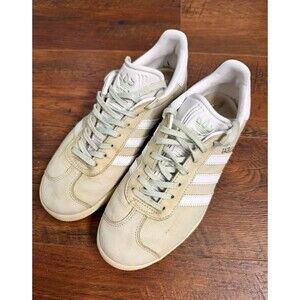 adidas Gazelle Women’s Low Top Sneakers Linen Green White US 7 EU 38 2/3 Shoes